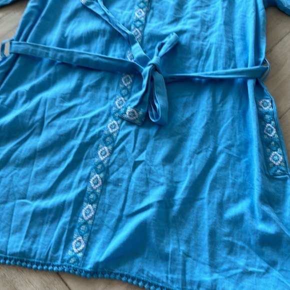 Melissa Odabash Cathy Azure belted embroidered cotton and linen-blend S Dress - Picture 7 of 16